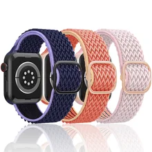 

Nylon Strap for Apple Watch Band 44mm 40mm Correa 38/42mm Adjustable Elastic Bracelet apple iWatch Series 7 6 5 4 3 Se 41mm 45mm