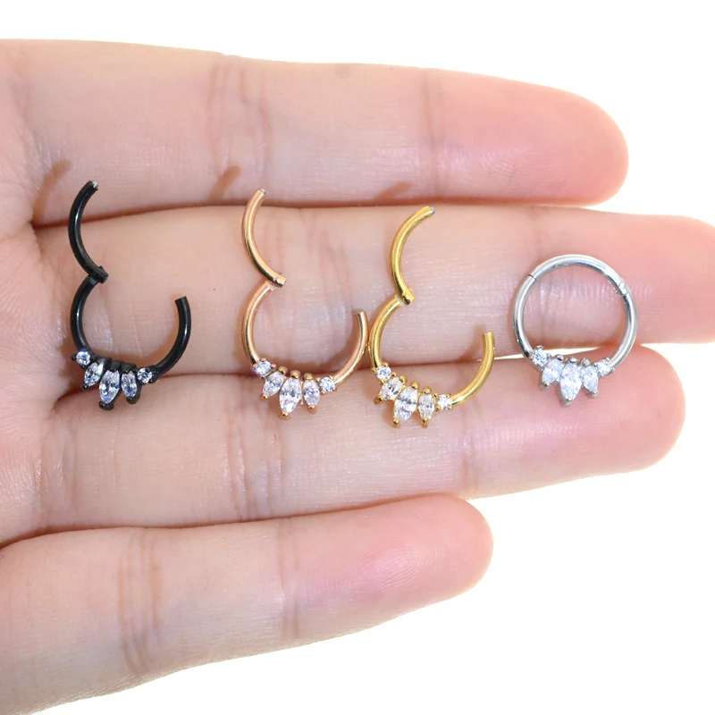1Pc Top Quality Nose Hoop Rings 16G 100% Surgical Steel Nose Ring Body Piercing Hanger Clip On Fashion Jewelry - Image 3