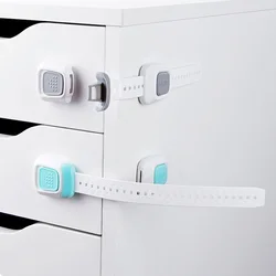 Verrou de sécurité multifonctionnel pour enfants, Double bouton, Anti pincement, verrouillage de porte d'armoire à main, réfrigérateur, toilette, Protection de la maison pour bébé 