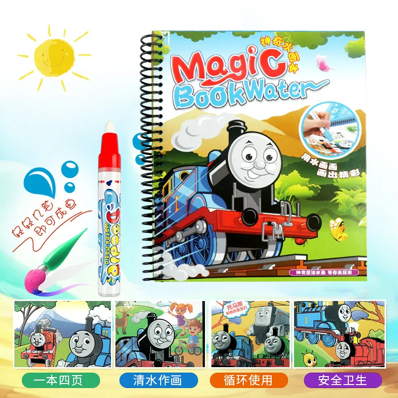 

CHILDREN'S Cartoon Water Drawing Book Magic Educational Graffiti Water Explicit Drawing Book Environmentally Friendly-Repeated G