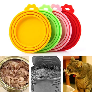 

3pcs Silicone Canned Food Lid Sealed Feeders Food Can Lid for Puppy Dog Cat Storage Top Cap Reusable Cover Lid KSI999
