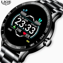 Novo relógio inteligente homem ip67 à prova dip67 água rastreador de fitness monitor de pressão arterial pedometerfor android ios esportes smartwatch