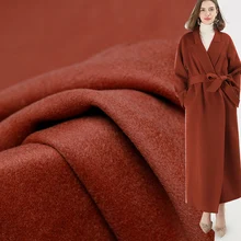 Ткань красного и коричневого цвета, утолщенная двухсторонняя верхняя ткань, шерстяные материалы, зимнее женское пальто, ткань для шитья