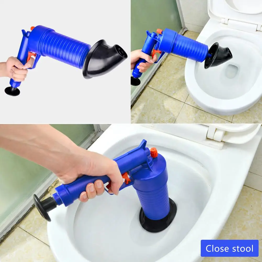 Automatic Sink Drain Clog Removal Tool | Push Button Bathtub Power Pipe Plunger | Toilet Drain Snake Cleaner