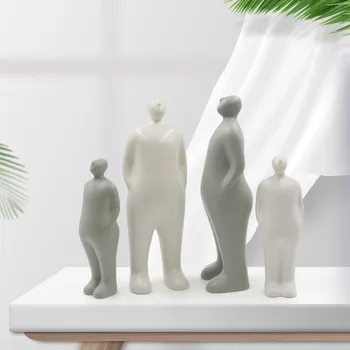 

Modern ceramic family figurines character ornaments living room dining table wine cabinet desktop home decoration crafts gifts