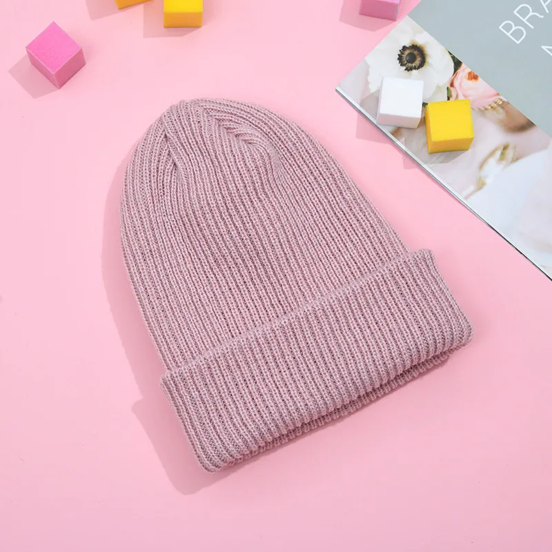 2022 New Womens Beanie Hat warm Autumn ladies Wool Knit Beanie Hat Cuff Beanie Watch Cap for Girls Spring Skull Hats for Female 