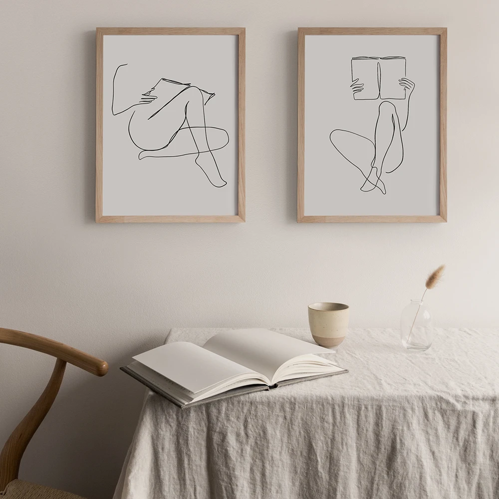 Coffee-Art-Print-Abstract-Woman-Hands-Book-Line-Drawing-Canvas-Painting-Bookish-Poster-Bookstore-Wall-Art (3)