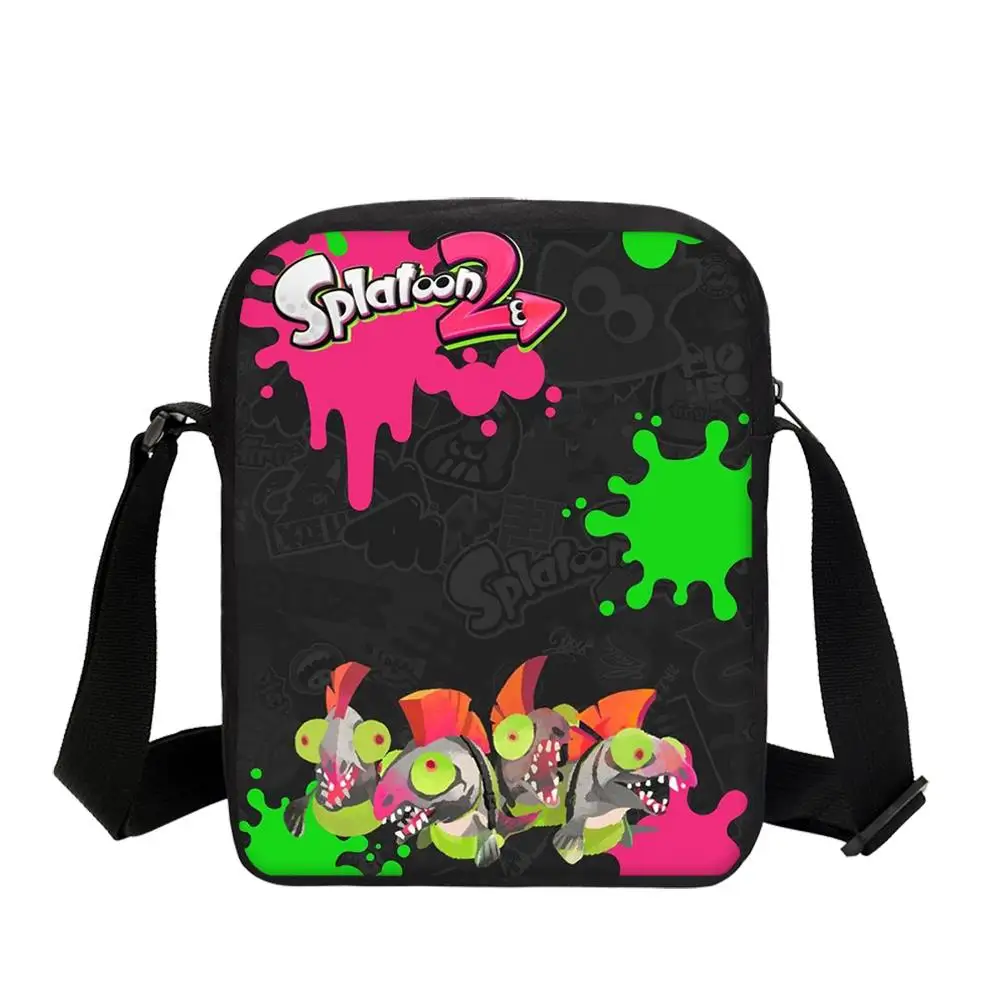Splatoon 2 Мультяшные женские сумки маленькие школьные сумки на плечо кошелек для девочек игра Аниме дорожная сумка для мальчиков сумка через плечо Messenegr - Цвет: Золотой
