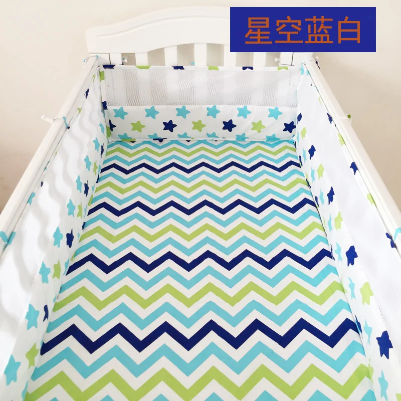 180*30 см дышащее Летнее Детское постельное белье-Бампер анти-столкновения вокруг детской кроватки бампер 3D сетка безопасность детская защита для кроватки - Цвет: xingkonglanbai