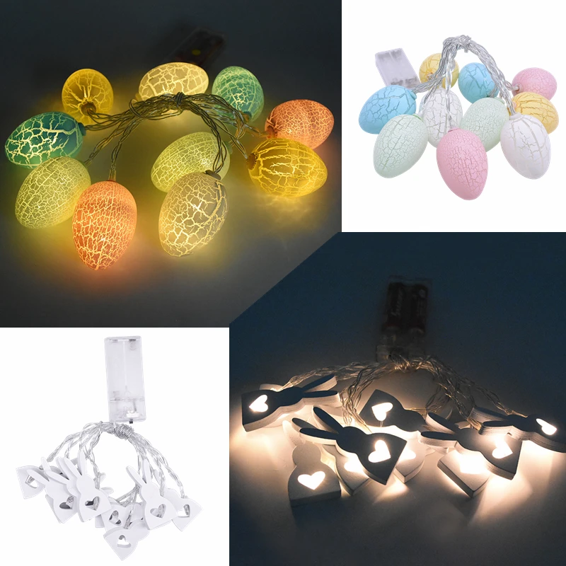 1.6M Easter LED Light String Eggs Rabbit Lamp Happy Home DIY Hanging Decoration Kids Favor Party Night Supplies | Дом и сад