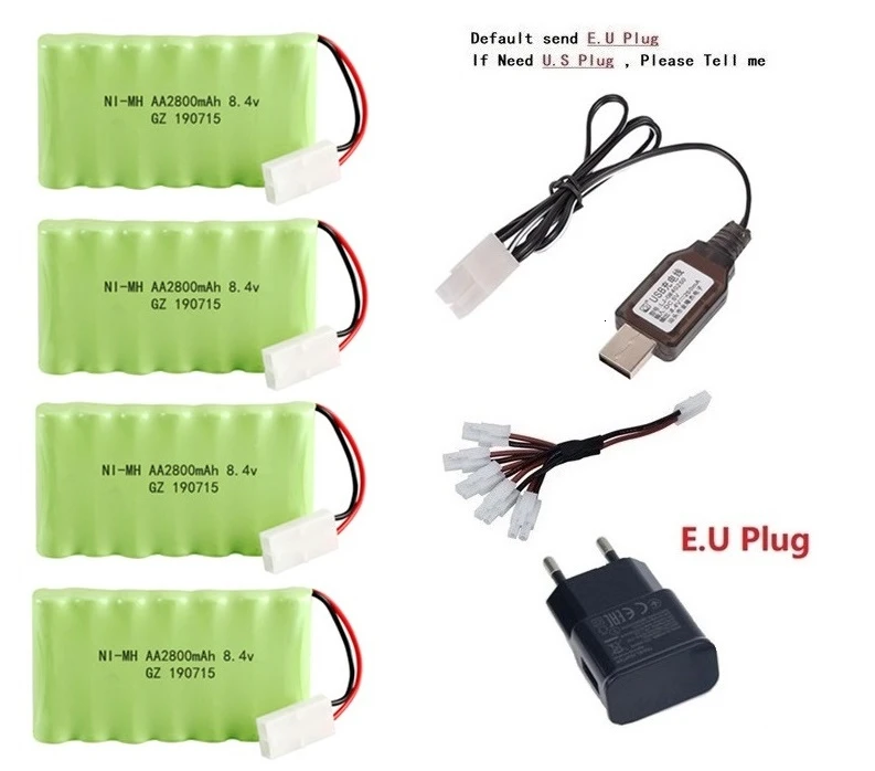 Peacock Blue Модель M) Ni-MH 8,4 v 2800mah батарея+ 8,4 v зарядное устройство для Rc игрушечного автомобиля танка поезд Робот Лодка пистолет AA 8,4 v перезаряжаемый аккумулятор - Цвет: Peacock Blue