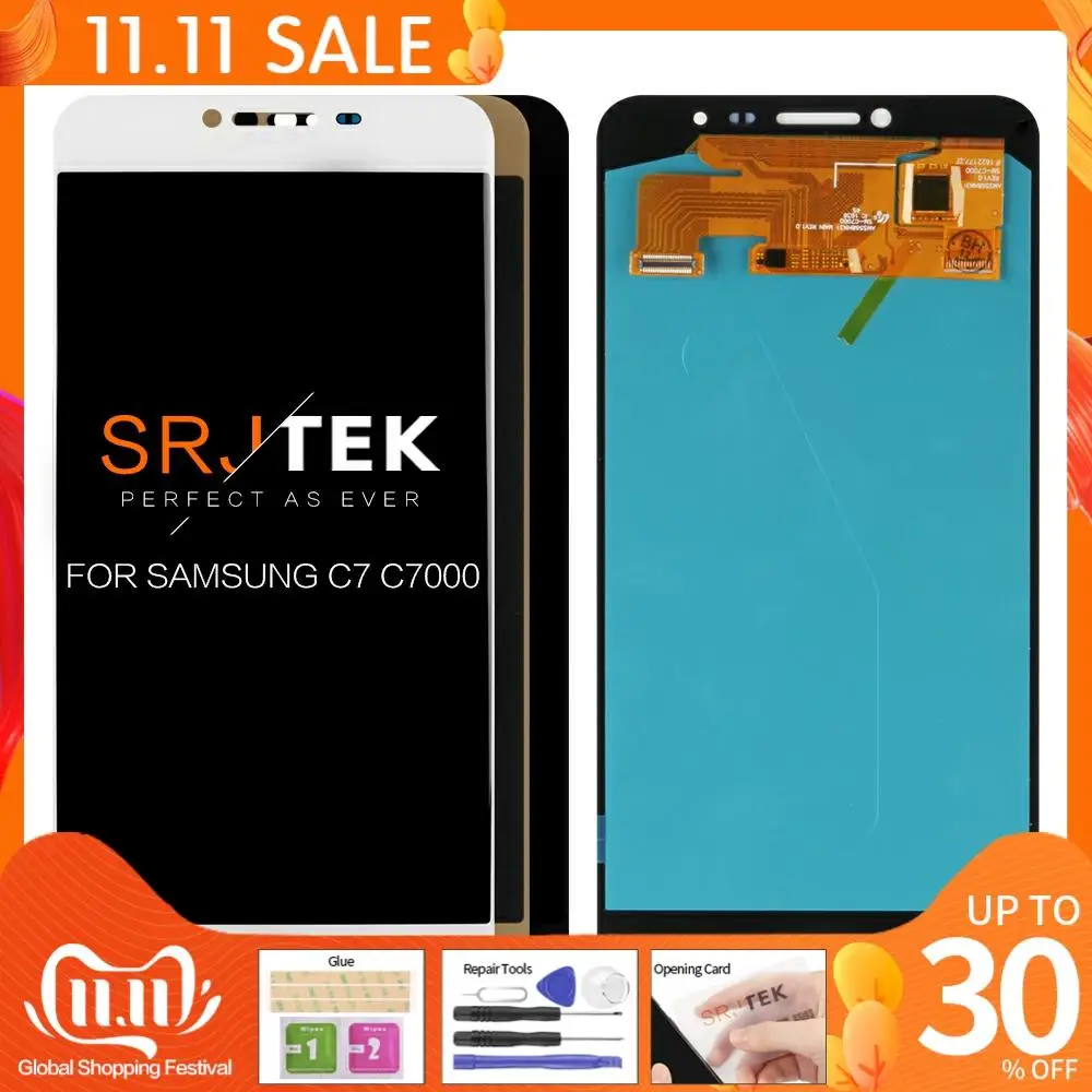 AMOLED ЖК-дисплей для SAMSUNG Galaxy C7 C7000 сенсорный экран дигитайзер Замена Samsung LCD OEM |