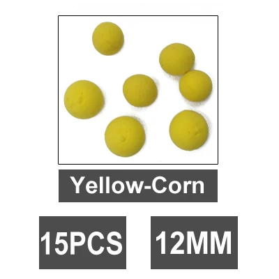 12MM-Yellow 15 шт. рыболовные приманки для ловли карпа, приманка для ловли карпа, пузырьковый шар, фруктовый запах, плавающие шарики, приманка для ловли карпа, 12/14 мм - Цвет: 12MM-Yellow