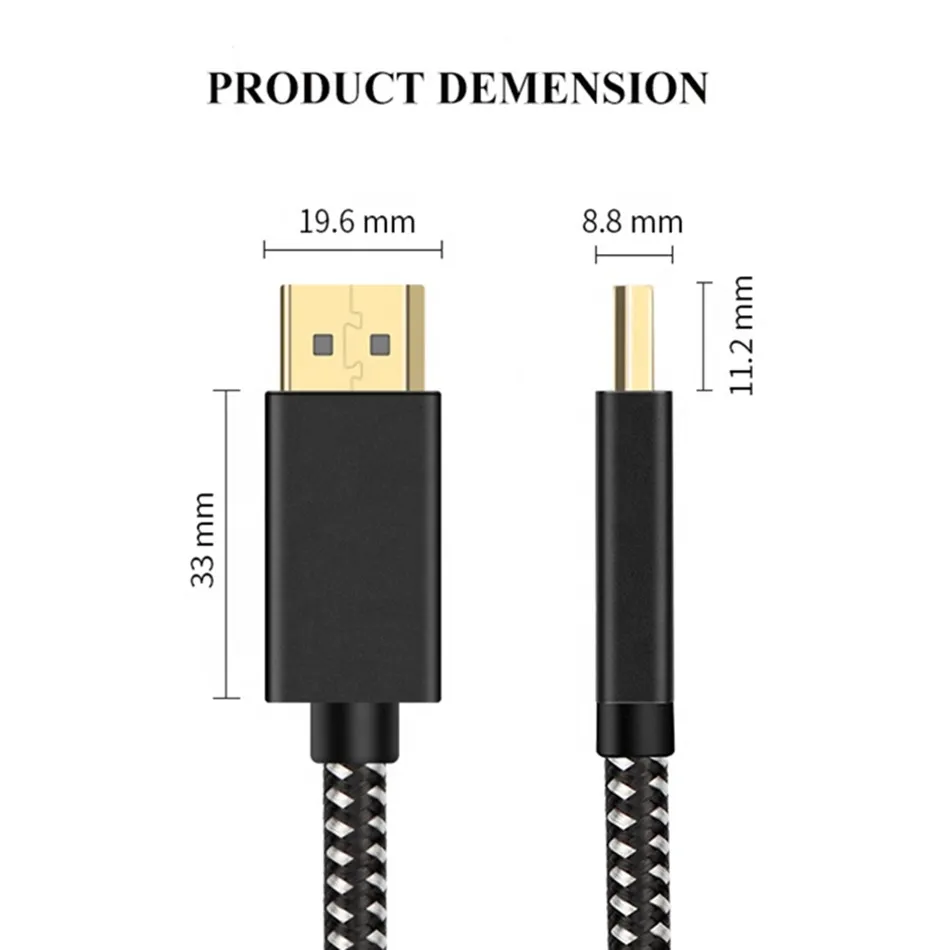2 м 6,6 фута кабель Displayport штекер 144 Гц HD адаптер для HDTV видеокарты проектор Displayport 4K60Hz соединительный кабель
