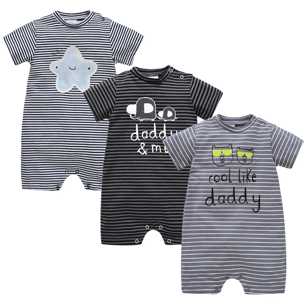 New Baby Boy Girl Rompers 3 pcs Cotton Short Summer Clothes 0-3 months Newborn body bebe Jumpsuit