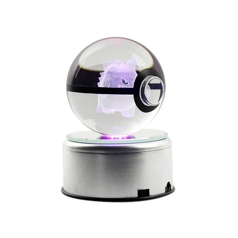 Dropshipping 3D Anime Figures Crystal Laser Engraving Glass Ball Sphere LED Lights Christmas Birthday Gifts for Kids