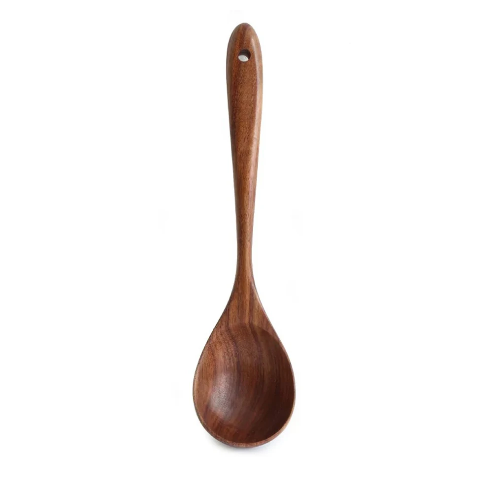 small spoon Кухонная посуда суповая лопатка подвесная ложка прочная легкая кухонная посуда деревянная - Цвет: small spoon