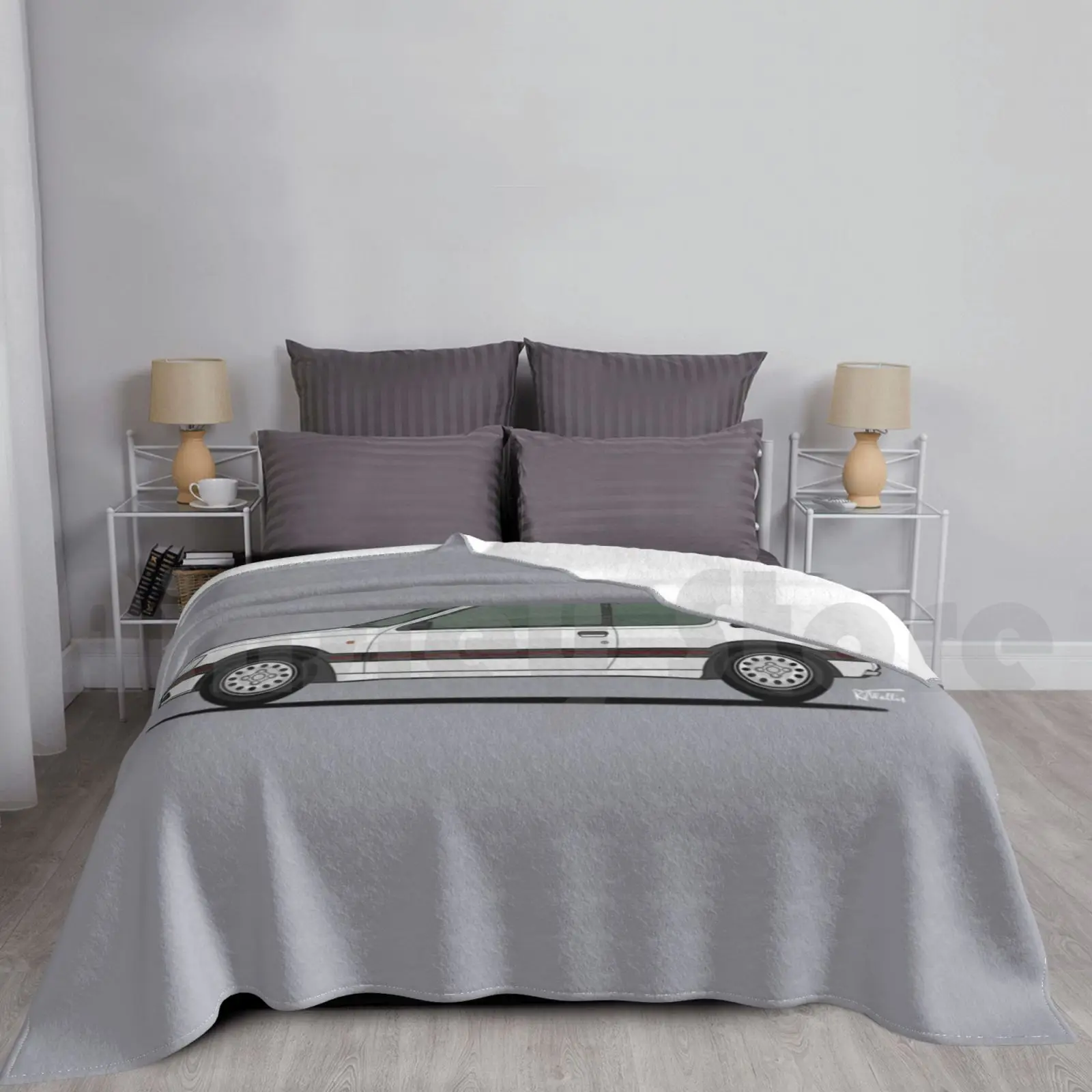 205 Gti 1.6 Graphic Illustration Blanket For Sofa Bed Travel 1 6 French | Дом и сад
