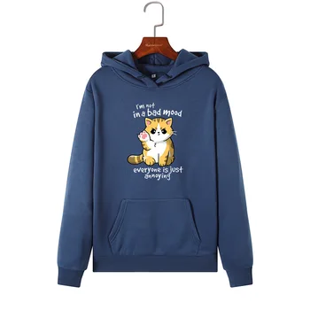 

Women's Hoodies 2020 New Fashion Sweatshirt For Female Cute Cat Letter Printed Hip Hop Streetwear Sweatshirts Hoodies Femme