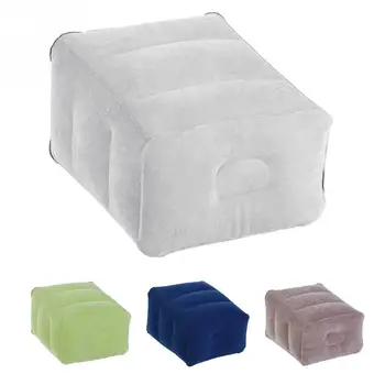 

PVC Foot Support Pad Travel Pillow Plane Train Foot Mat Pad Air Inflatable Large Velvet Footrest Pillow Cushion Foot Pain Relief