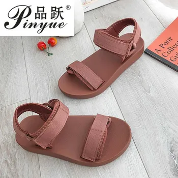

Summer New High Rise Buckle Women Casual Sandals Flat Comfortable Wild Platform Sandals Student Sport Beach Sandals Black