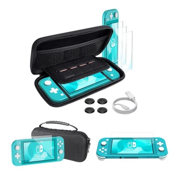 

9 In 1 Suit For Nintendo Switch Lite Tempered Film Charging Cable Storage Bag Protection Shell Bag