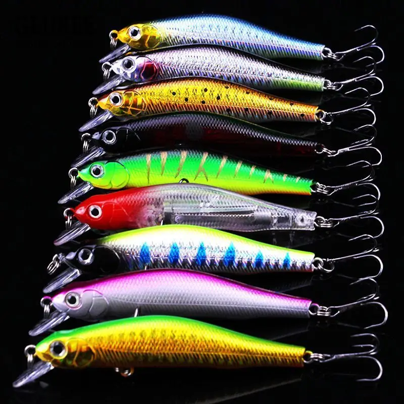 Each Color 1Pcs GLUREE 9 шт./лот Гольян рыболовные приманки набор 9 см 8,5 г приманки из твердых АБС короткий язык плавающие искусственные рыболовные снасти приманки многоцветный - Цвет: Each Color 1Pcs