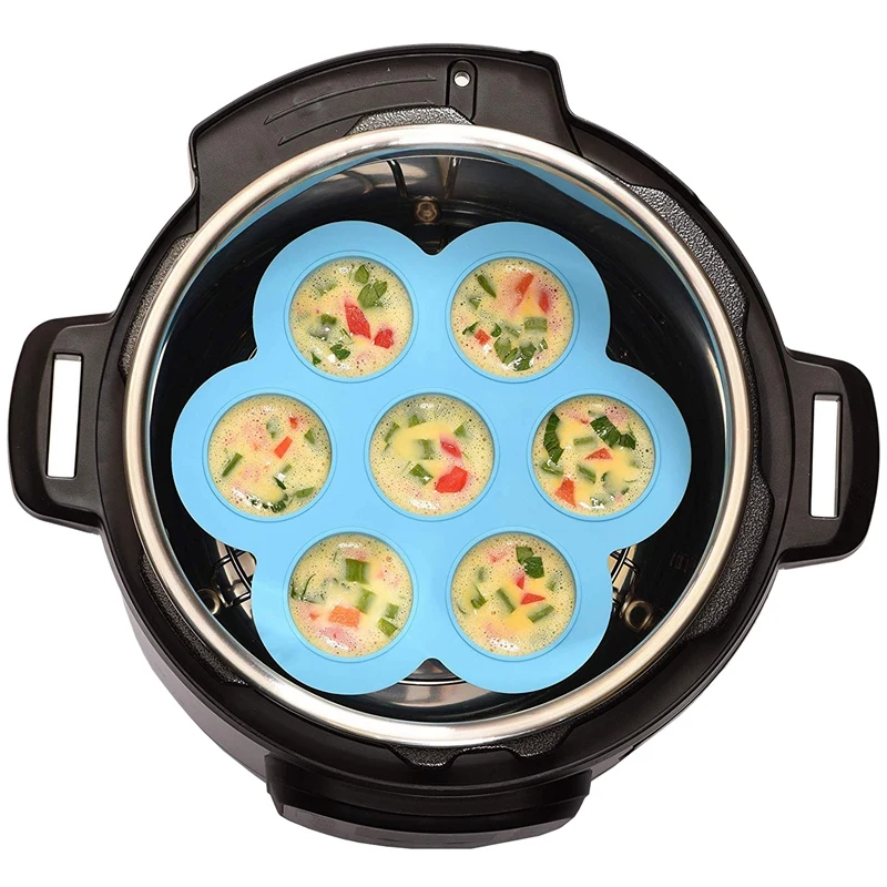 Silicone Egg Bites Mold with Clip-On Lid& Handles Other Pressure Cookers Accessories | Baby Food Storage, Baking Mold, Ice Free