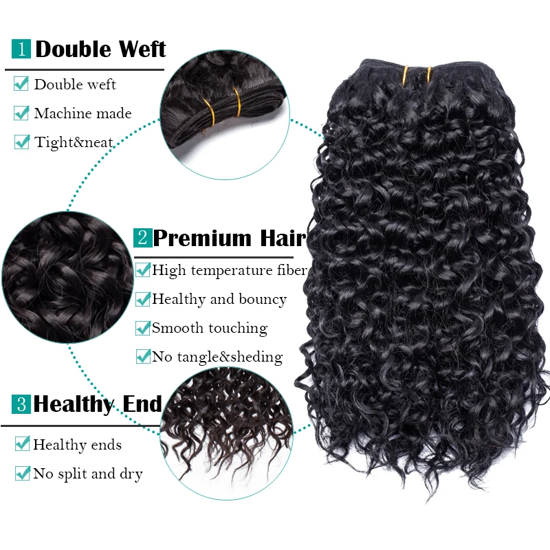 BENEHAIR Synthetic Ombre Kinky Curly Hair Bundles Heat Resistant Fiber Hair Weave Fake For Black Women Black Brown Pink