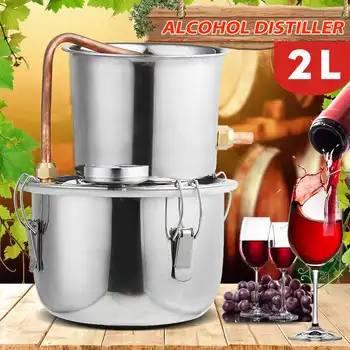 

2L Efficient Home DIY Distiller Moonshine Alcohol Stainless Copper Alcohol Whisky Water Wine Essential Oil Brewing Kit