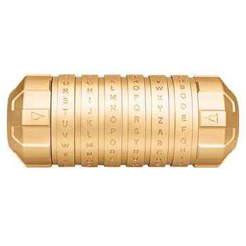 

Creative Simple Style Da Vinci Code Model Password Cylinder Lock Transmission Assembly Model Metal Puzzle Toy - Golden