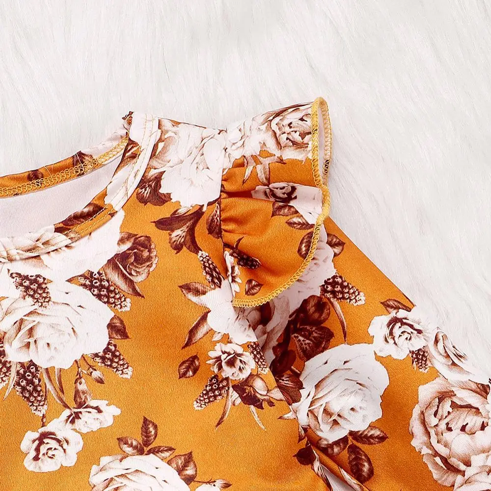 Kids Baby Flower Dress Girls Long Sleeve Party Princess Dress Long Sleeve Baby Romper Dresses Spring Cute Children Clothes