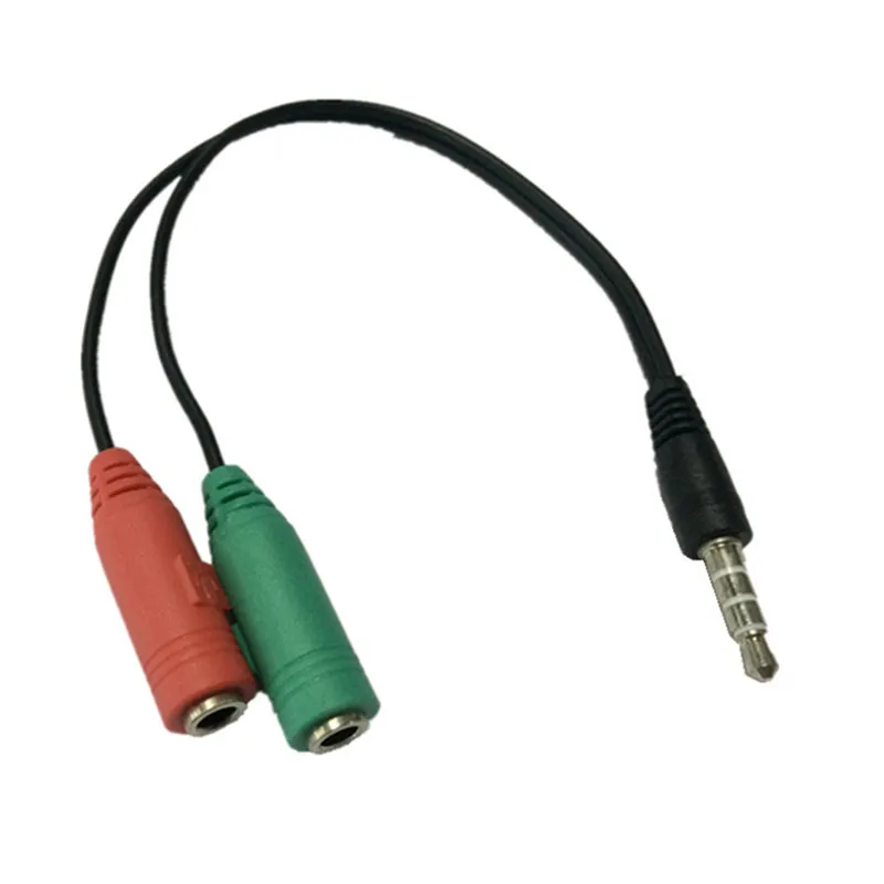 

Y Type Adapter Dual 3.5 MM Headphone Plug Audio Cables Splitter Microphone 2 in 1 Swivel Connector
