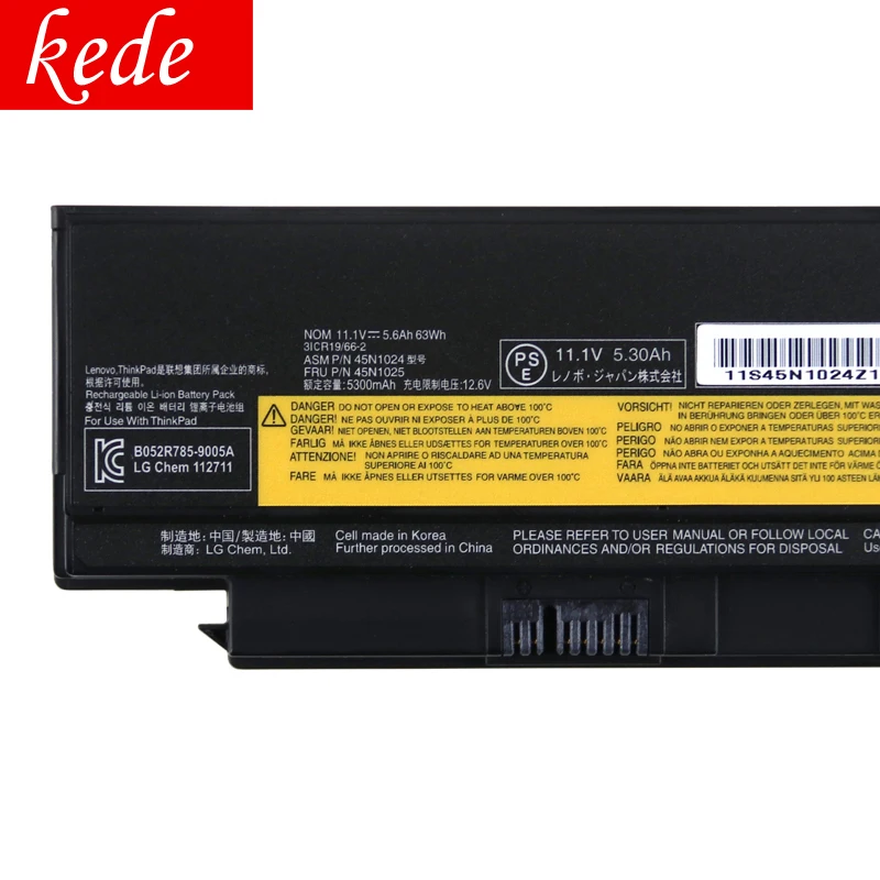 Kede OriginalLaptop батарея для lenovo Thinkpad X220 X220I X220S X230 X230I 45N1172 45N1022 45N1024 45N1025 6 ядро высокой емкости