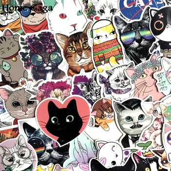 

10sets/lot Homegaga 50pcs cartoon cat diy Pvc Cartoon for scrapbooking album Luggage Skateboard Phone Wall Guitar Sticker D1663