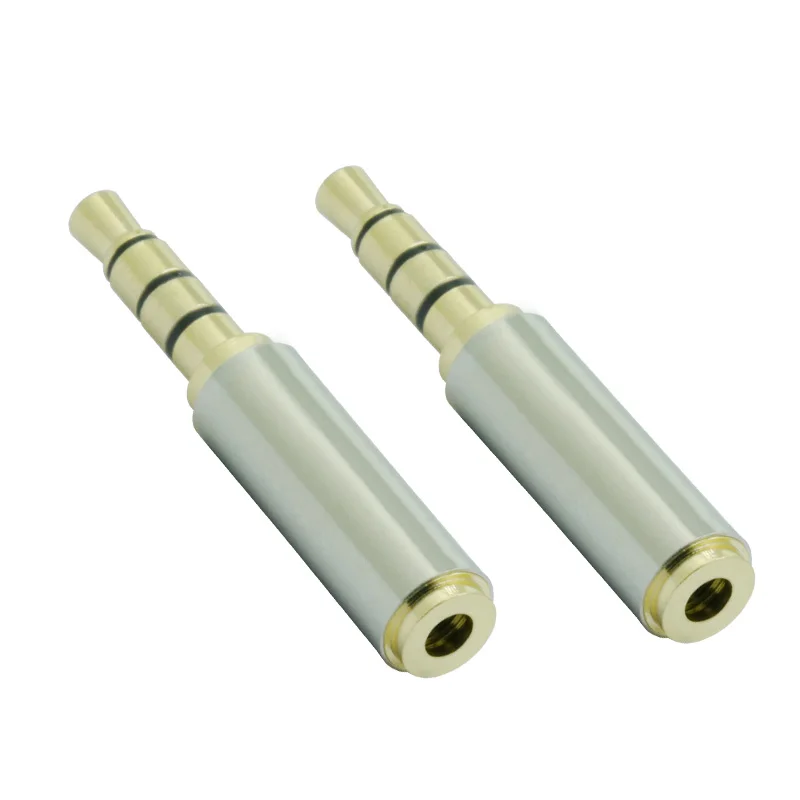 100pcs 2 5 mm Female to 3 5 mm Male 4pin Stereo Aduio Adapter Converter Plug Headphone Jack 3 5mm to 2 5mm 4 Pole TRRS Connector