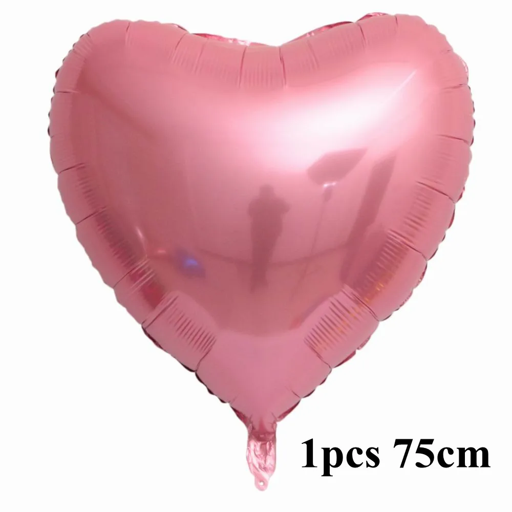 1pcs 75cm 75 см в форме сердца алюминиевые шары надувные из фольги украшения для свадебной вечеринки любовные буквы Globos День Святого Валентина Гелиевый шар - Цвет: 1pcs 75cm