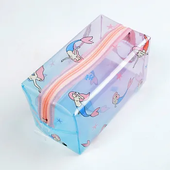 

PVC Transparent Cute Cosmetic Bags Clear Beautician Organizer Wash Pouch Makeup Case Accessories Candy Color Women Travel Bags
