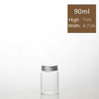 

8PCS 47*70mm 90ml Glass Bottles With Silver/Gold Cap Storage Bottles Jars Container Empty Sample Storage Jars Kitchen Bottles