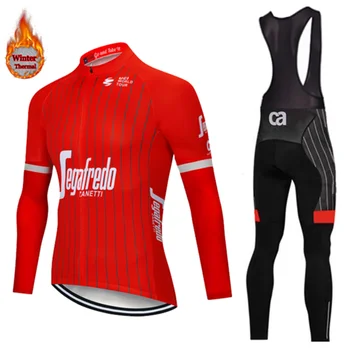 

2018 red treking Winter Thermal Fleece Cycling Jersey Ropa Ciclismo Maillot Bicycle Clothing MTB Bike wear