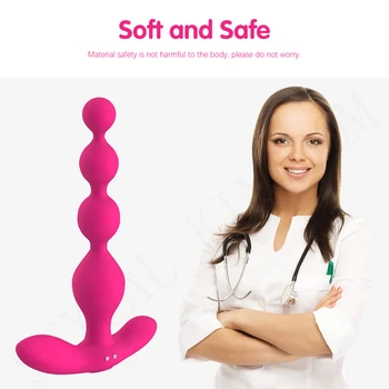 Silicone Anal Plug Wireless Remote Control Vibrator Butt Beads Anus Masturbator Male Prostate Massage Sex Toys for Woman and Man 5