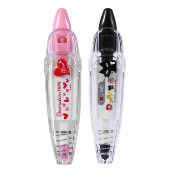 

2x Novelty Decorative Correction Tape Correction Fluid School & Office Supply(Pink Love&Black Cat)