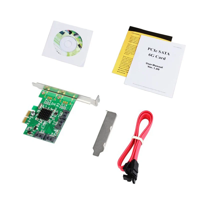 Добавить на карты SATA Raid Card PCI-Express 4-ports HyperDuo SATA III RAID контроллер карты Marvell 88SE9230 с низкопрофильным кронштейном