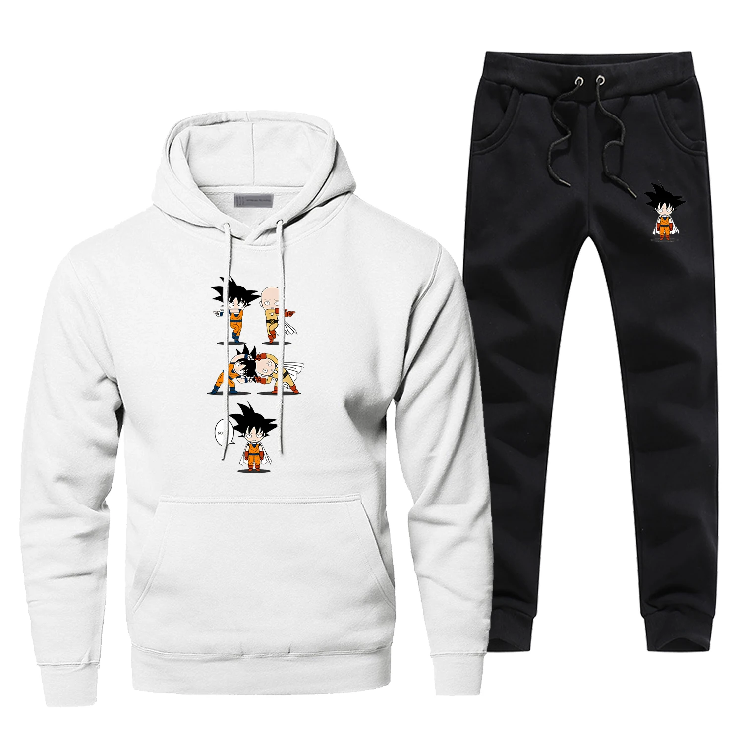 Dragon Ball Z, модные толстовки, наборы, повседневные, модные, японские, аниме, мужские комплекты, флисовые, смешной дизайн, One Punch, мужские, полный костюм, спортивный костюм