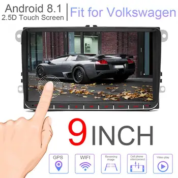 

2 DIN 9 Inch QUAD-core Android 8.1 Car MP5 GPS Navi Player Support Bluetooth/FM/Phonelink/WIFI/CarLife Fit for Volkswagen VW