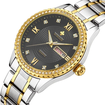 

Men Luxury Stainless Steel Band Watch Round Dial Analog Date Quartz Watch Male Fashion Business Calendar Quartz Wristwatch