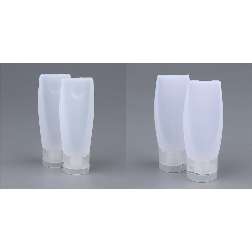 10 Pieces Leakproof Sample Bottles Reusable Cometics Vials Plastic Flip Cap Squeeze Tubes (25g/60g)