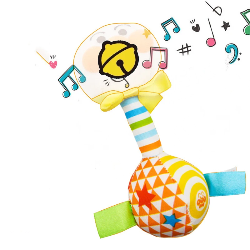 Baby Rattle Mobiles Cute Baby Toys Different Cartoon Animal Hand Bell Rattle Soft Toddler Plush Toys Washable