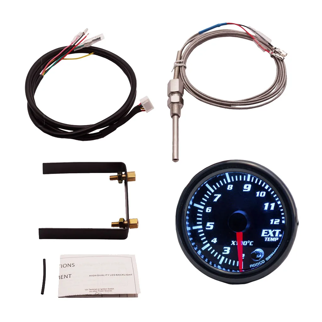 

Car Gauges LED Car Lens Temperatures Exhaust Meters EGT Sensor 52mm / 2.0in Sensor