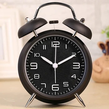 

4-inch Stereo Digital Alarm Clock Creative Classic Mute Students Shout Double Bells And Ring Bells Bedroom Accessories